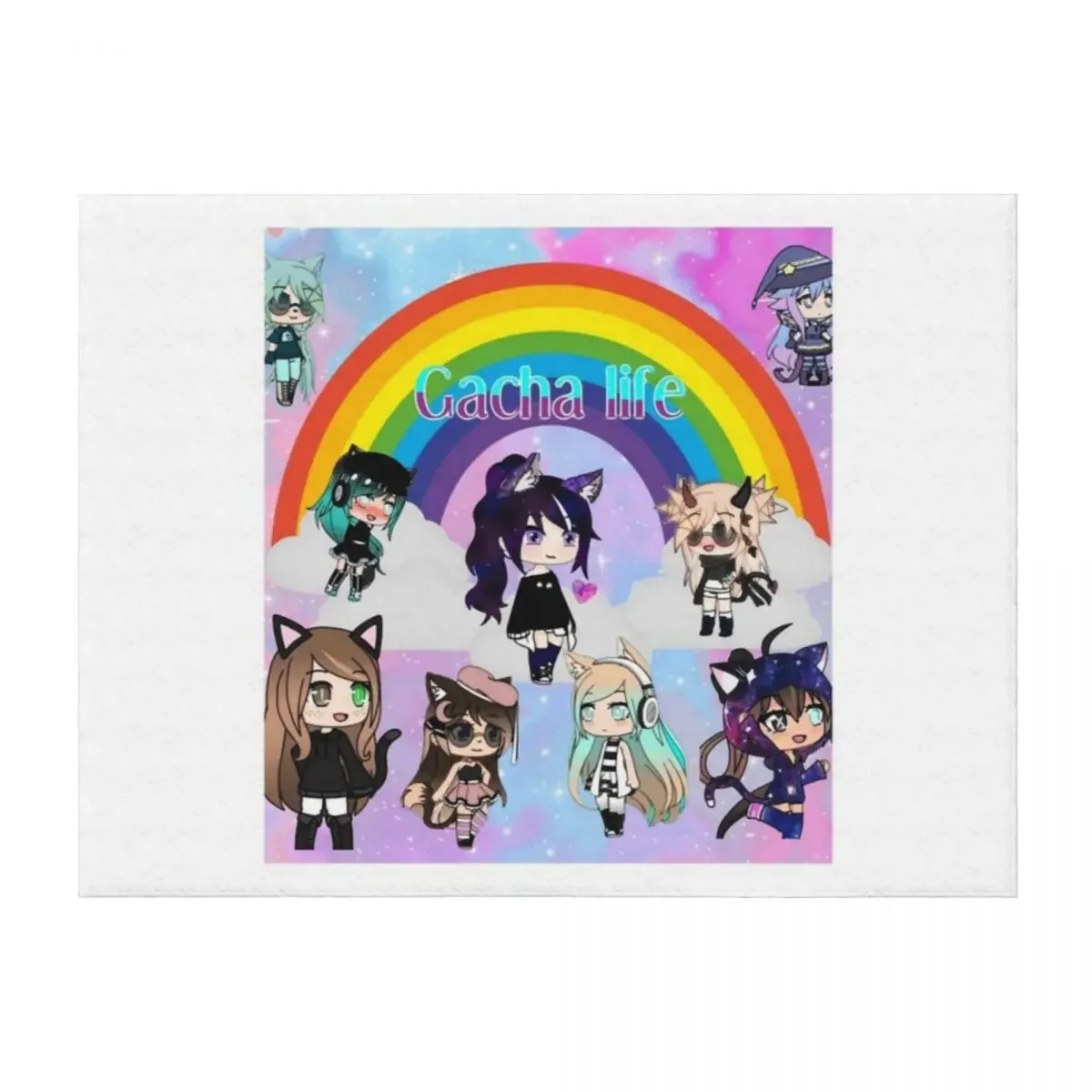 

gacha life anime pack Sleeveless Top Throw Blanket bed plaid wednesday manga Soft Plush Plaid Blankets