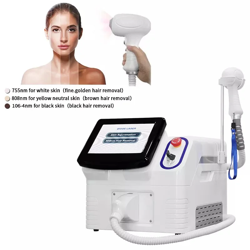 808 Diode Laser Hair Removal Machine Professional 3 Wavelength 755 1064 Remover Permanent Apparatus With Ice Head 2023