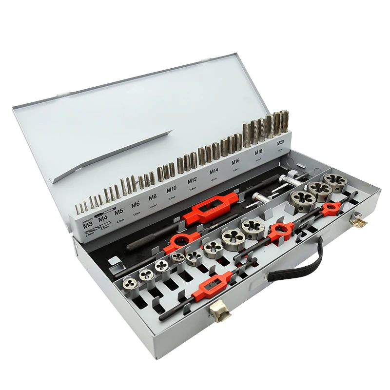 Profession 56pcs HSS 4341 M2 Tap and Die Set  Cutting Tool with Metal Box
