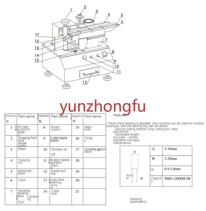 Automatic Capacitor Belt Taped Radial Lead Capacitor Cutting Machine Brand new