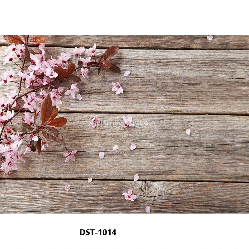 Vinyl Custom Photography Backdrops Flower and wood Planks Theme Photography Background DST-51