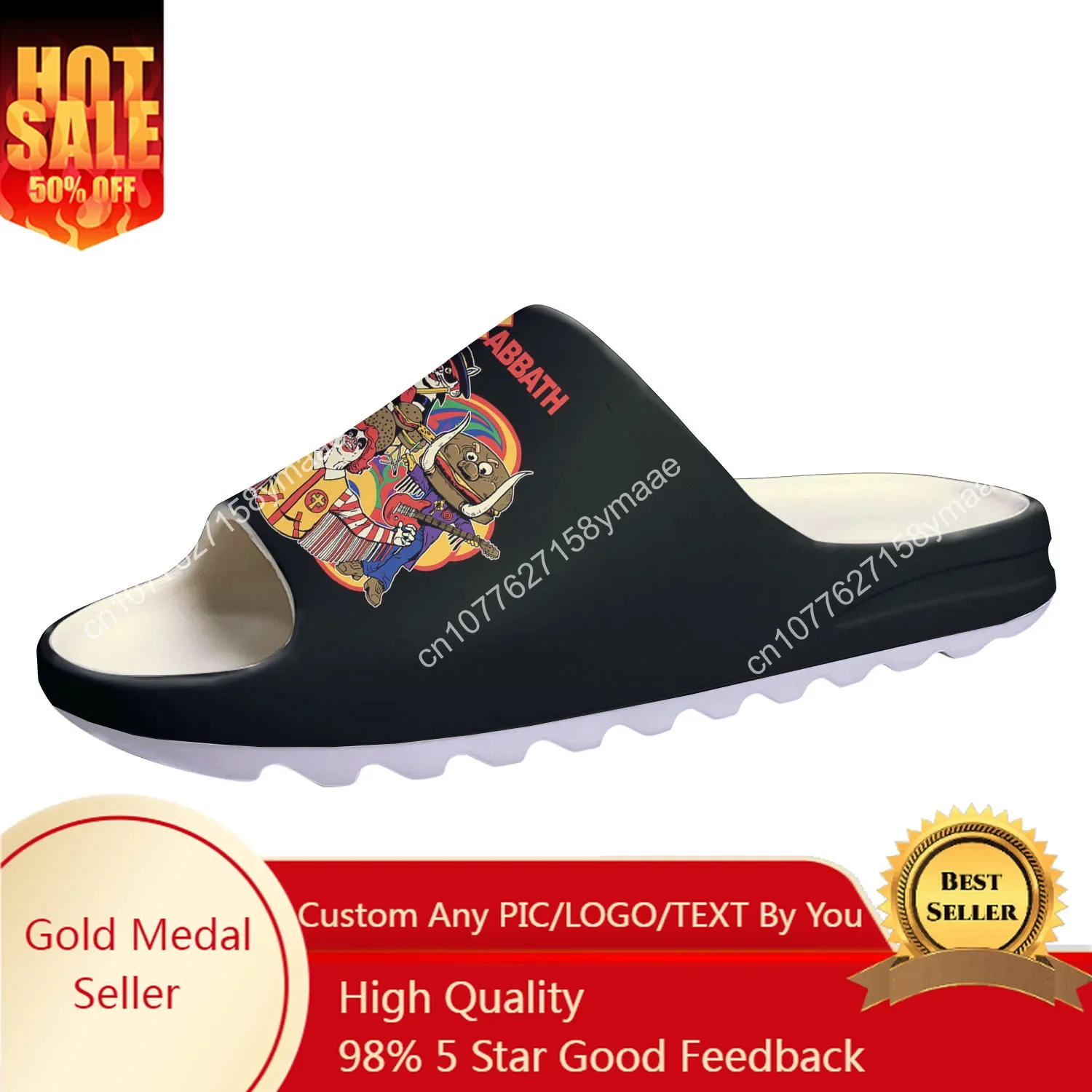 

Mac Sabbath Soft Sole Sllipers Home Clogs Customized Water Shoes Mens Womens Teenager Stepping On Shit Bathroom Beach sandals