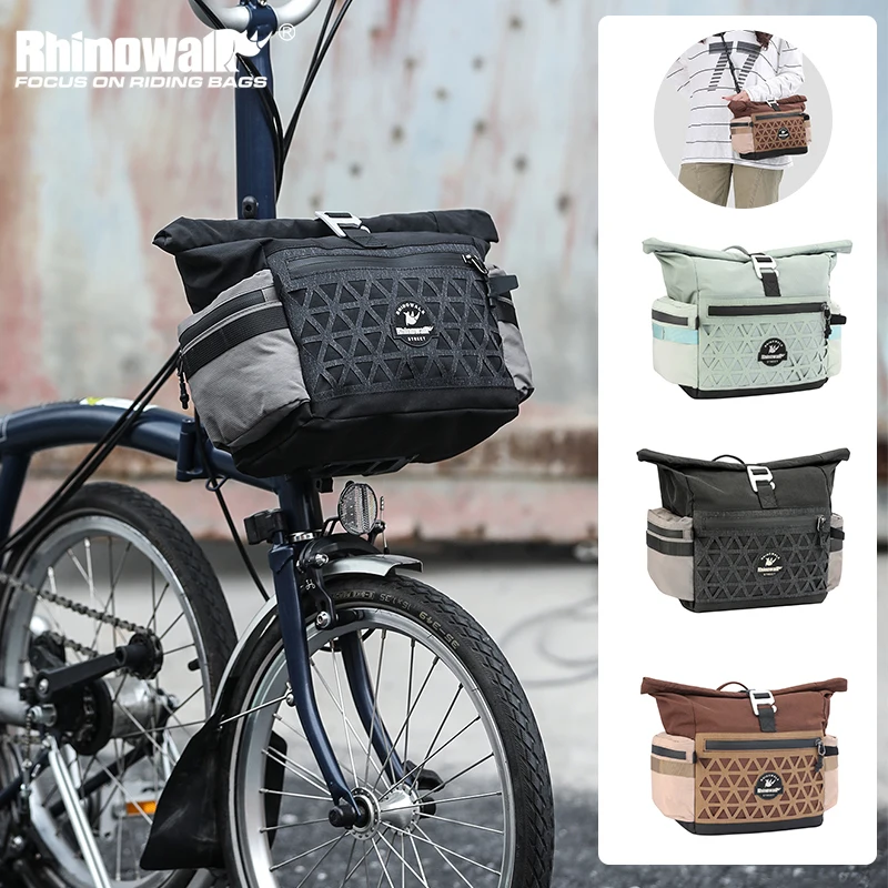 

Rhinowalk Folding Bicycle Handlebar Bag 6.5L Bicycle Front Storage Travel Pack Cycling For Brompton Dahon Bike Accessories