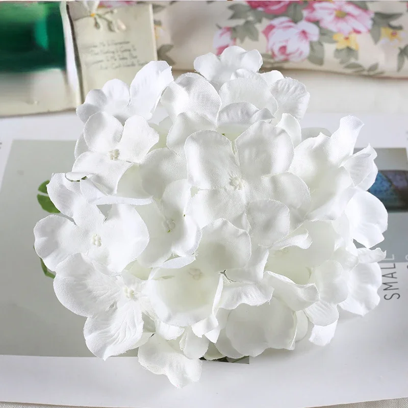 50pcs 20cm Artificial High-grade Hydrangea Head Wedding Decoration Background Flower Wall Road Lead Flower Arch Dry Flower