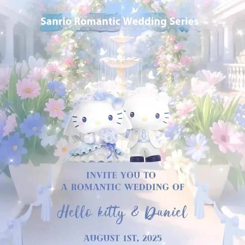 

100% Authentic Romantic Wedding Series Blind Box Hello Kitty Melody Statue Series Desktop Accessories Fashion Children'S Gifts