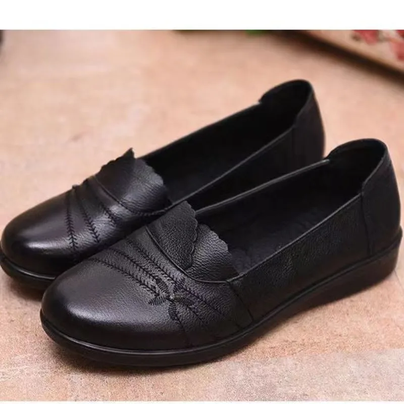 Comemore Leather Flat Ladies Loafers Women Falts 2024 Spring Summer Female Casual Soft Woman Shoes Slip on Shoe Zapatos De Mujer