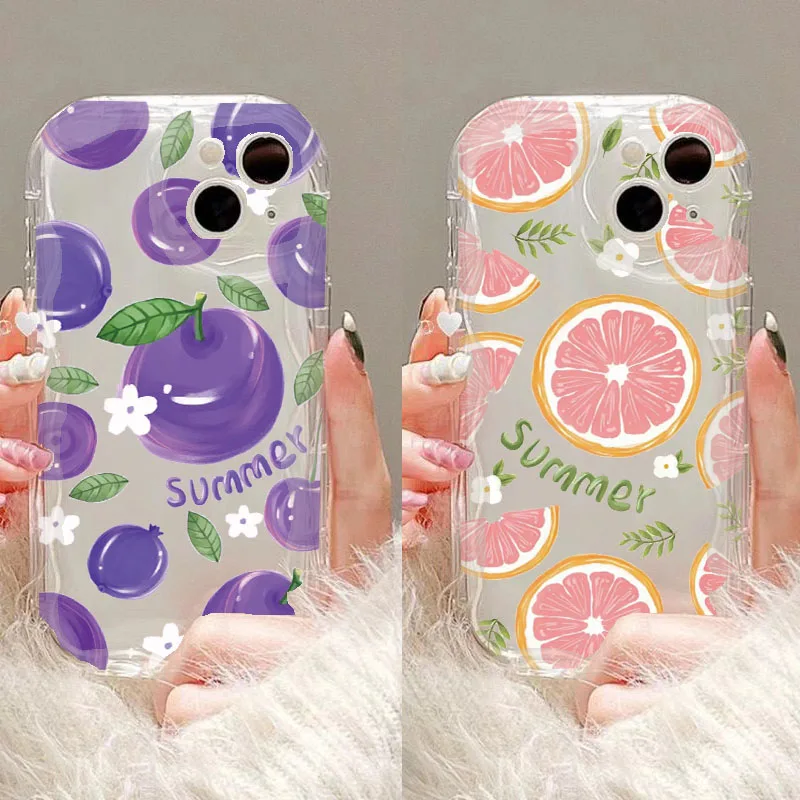 Cute fruits Case For Infinix Smart 8 Pro 7 Hot 40 30i 40i Tecno Spark 10 Pro 20 10C 20C Go 2024 2023 4G Transparent wave patter