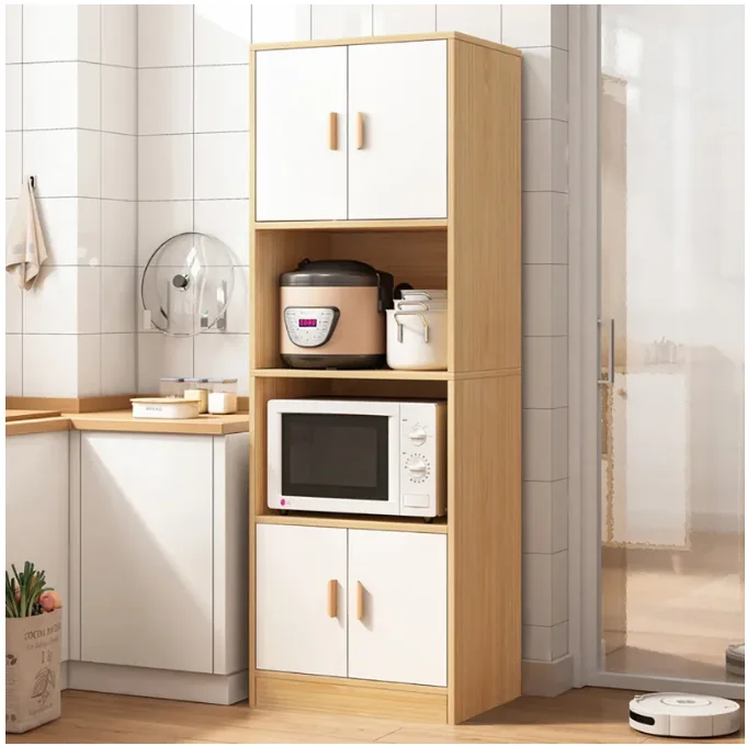 خزانة جانبية متعددة الطوابق للمزرعة رف مطبخ للميكروويف مع باب خزانة متعددة الوظائف لتخزين المنزل المحمول #2