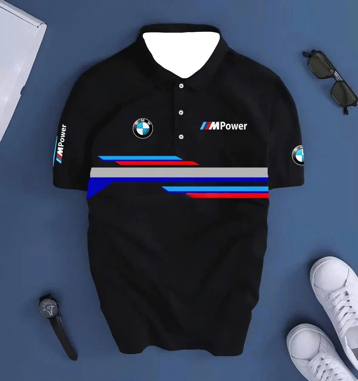 

BMW Motorsport Motorcycle Ride T-shirt Racing Team Summer Quick Drying Breathable Polo Shirt Lapel Buttons for Auto Motorrad