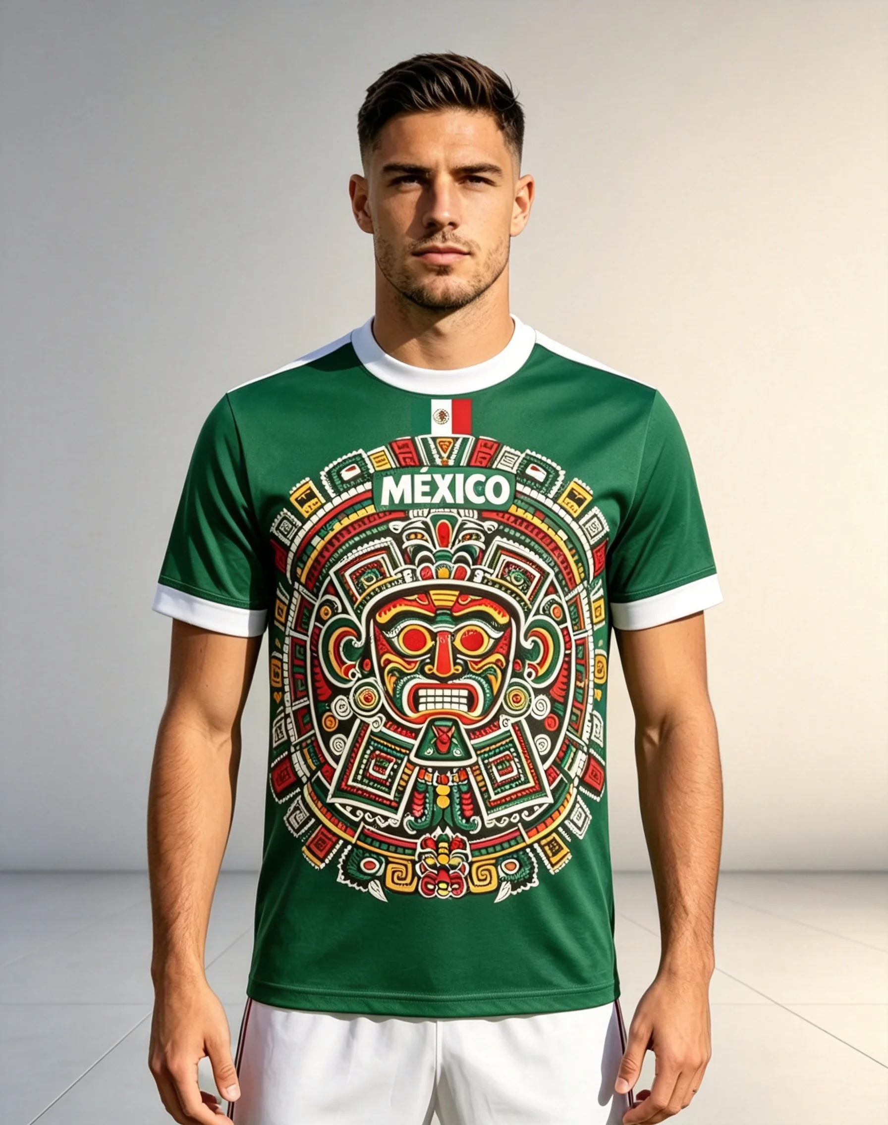 2026 Mexican flag print sports T-shirt, 3D eagle pattern unisex sports short-sleeved shirt
