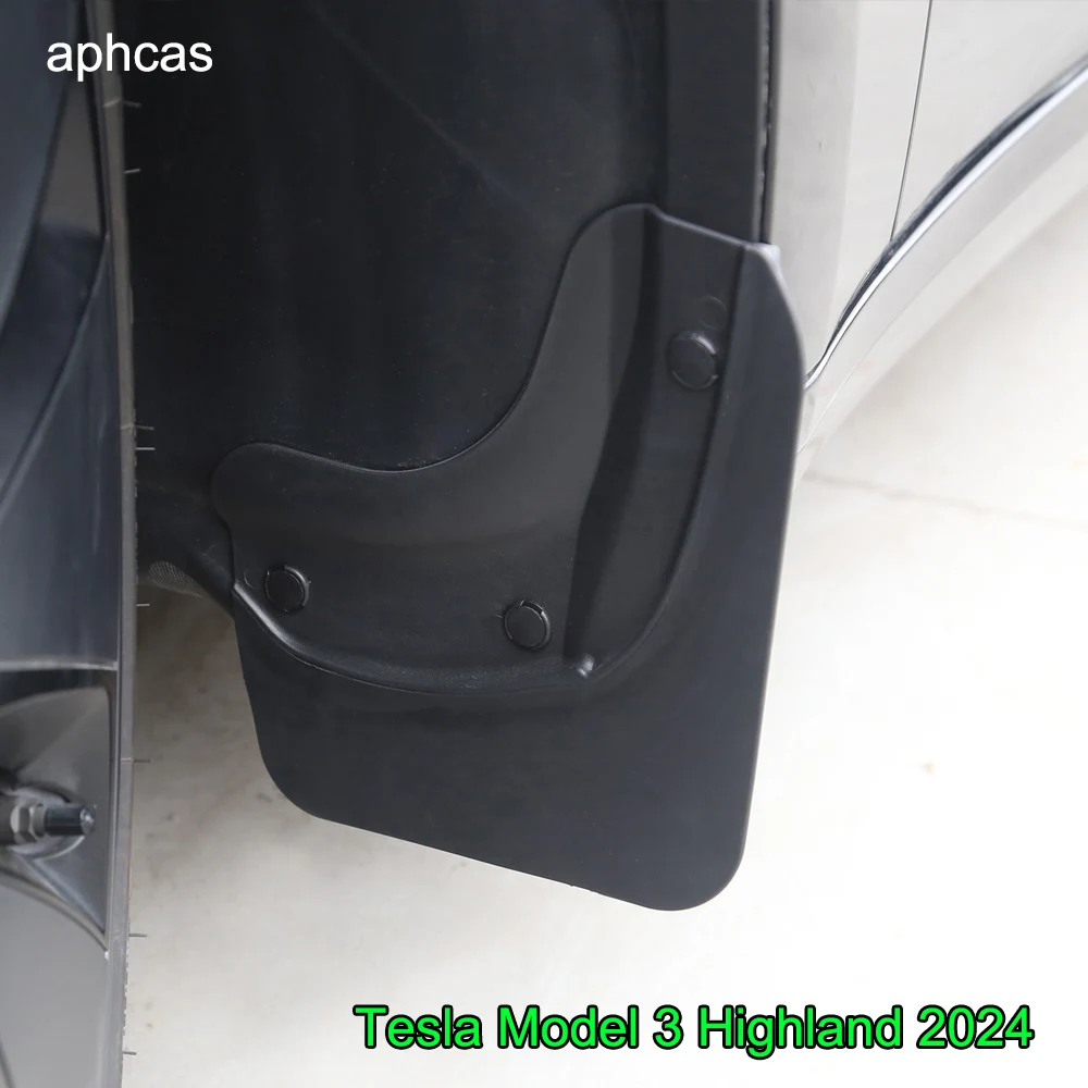 Soft Mud Flaps For Tesla Model 3 Highland 2024 TPE Mudguards Original Design Fender Anti-Snow Anti-Sand Guard Protector