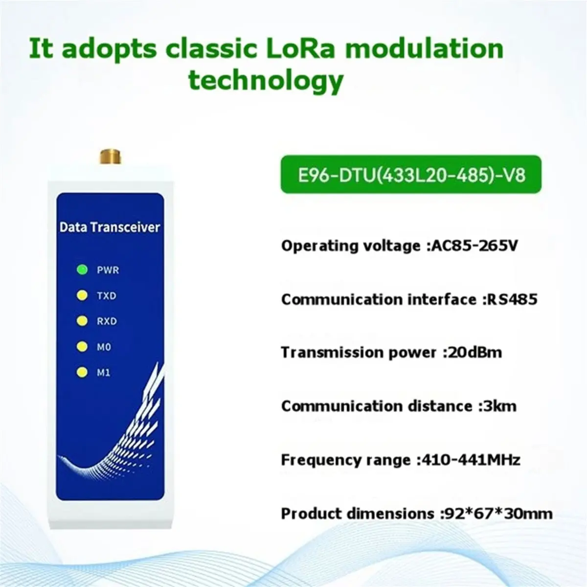THANKYOU 433MHz 20dBm Station Spread Spectrum Modem 433MHz RS485 Wireless Module E95-DTU(433L20-485)-V8 20dBm Long Distance