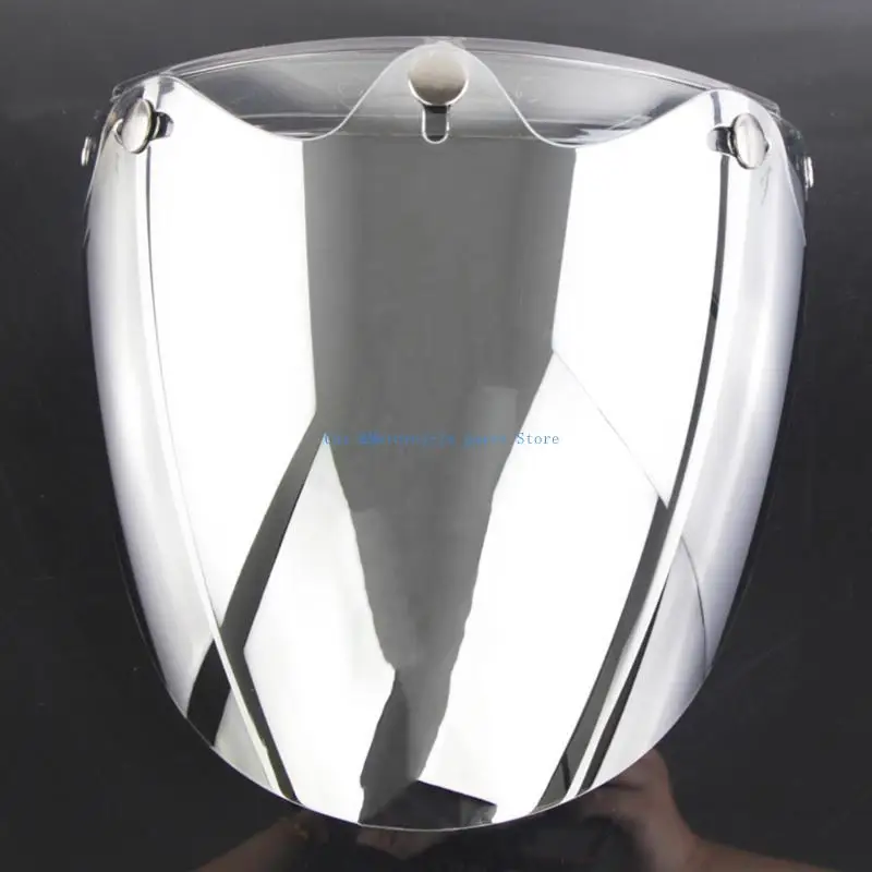

Y9UC Motorcycle Helmet Bubble Visor 3-Snap Design Open Face Helmet Visor with PC Lens Gift for Motorcycle Enthusiasts