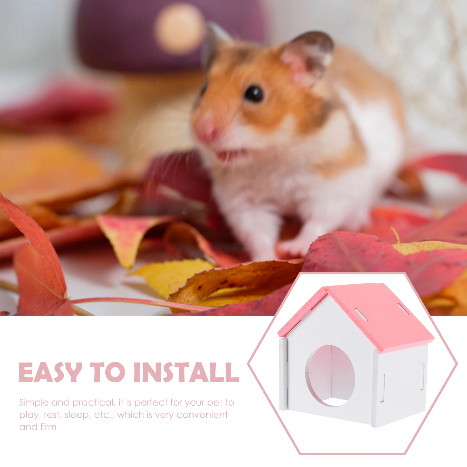 

Hideout Small Animal Cabin Hamster Pet Activity Structure Chinchilla House Hamsters