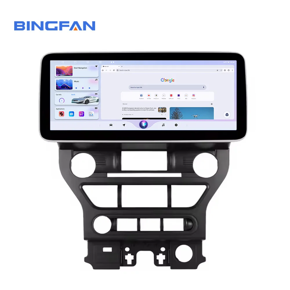 Qualcomm Car Radio 4+64G Car DVD Player HIFI Audio GPS System Android Stereo Wireless CarPlay For Ford Mustang 2015-2020