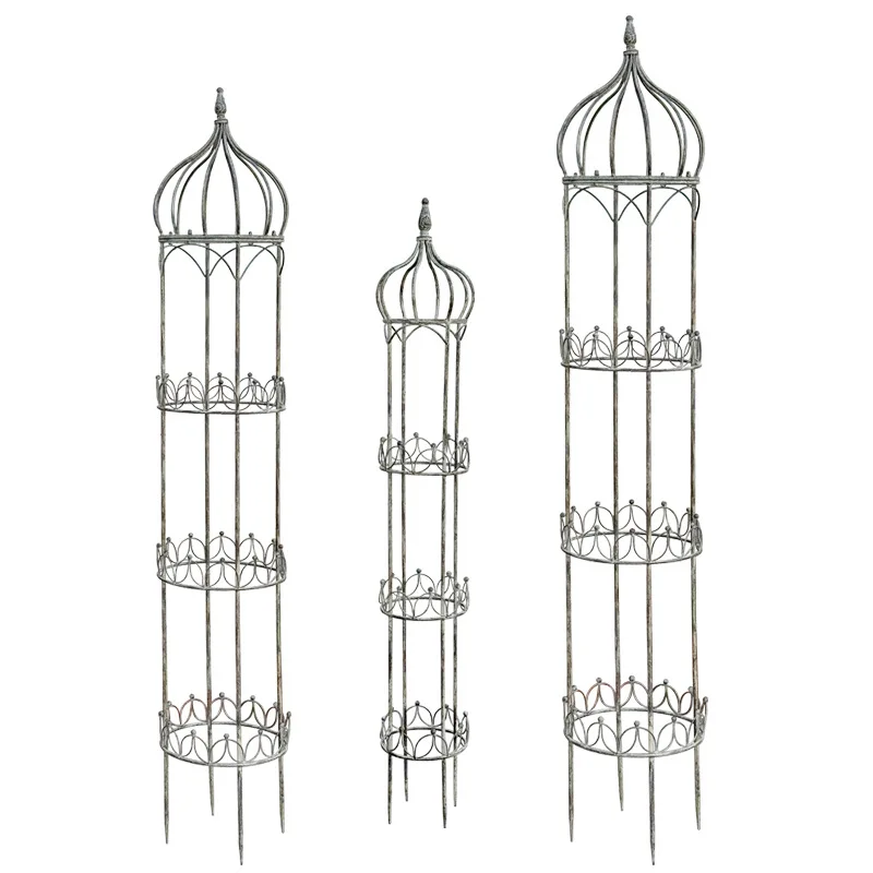 Vintage Outdoor Iron Climbing Flower Stand Clematis Support Courtyard Garden Climbing Rattan Garden Bracket