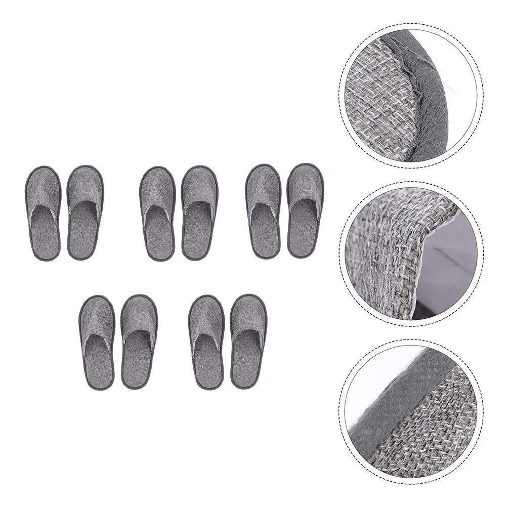 

10pcs Portable Folding Slippers 10 Pairs Lightweight Non-Slip Home Hotel Guest Shoes For Bedroom Living Room Travel Unisex