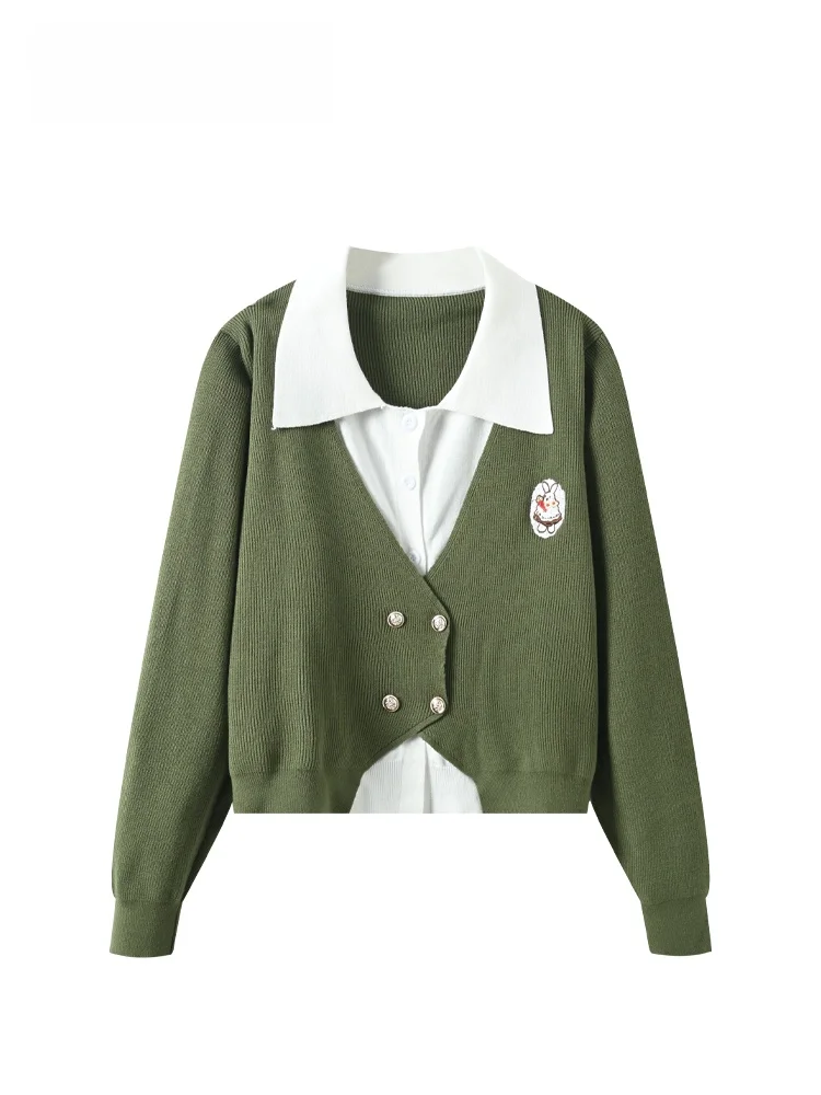 

plus Size Ne Long Sve Knitted Sweater for Women Autumn Sle College Wind Slimming Effect Age Reduction Sisterly Love