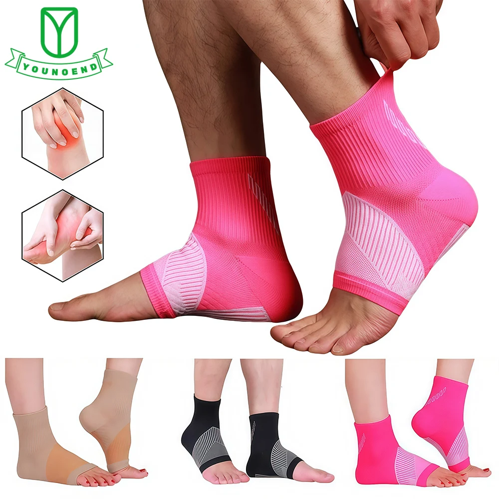 1Pair Ankle Compression Sleeve Socks Brace with Arch Support,Plantar Fasciitis Achilles Tendonitis Swelling Sprained Pain Relief