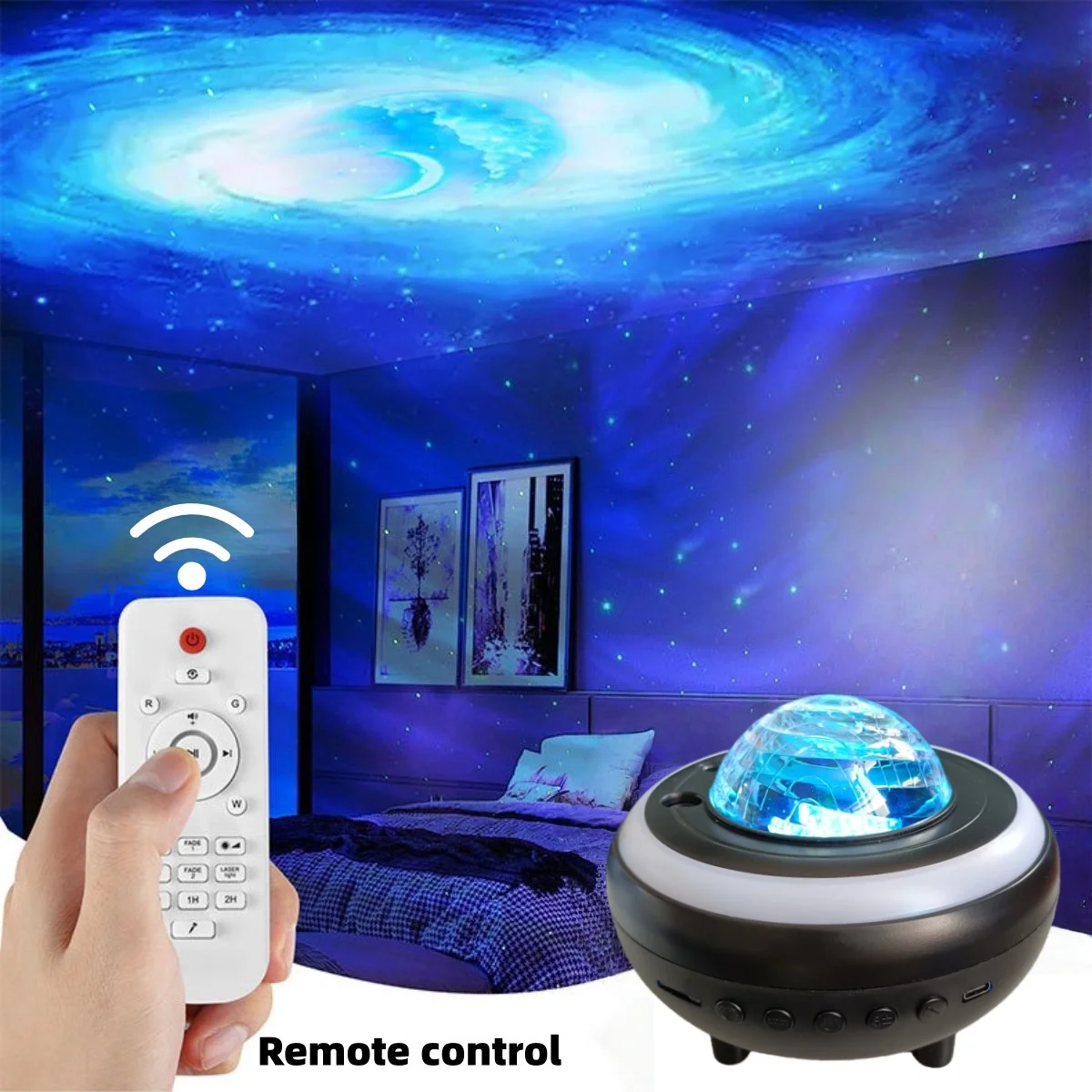 1 قطعة ضوء عرض صوت السماء المرصعة بالنجوم بالليزر ، ضوء جو مكبر صوت بلوتوث عن بعد ، ضوء ديكور رومانسي لغرفة النوم #3