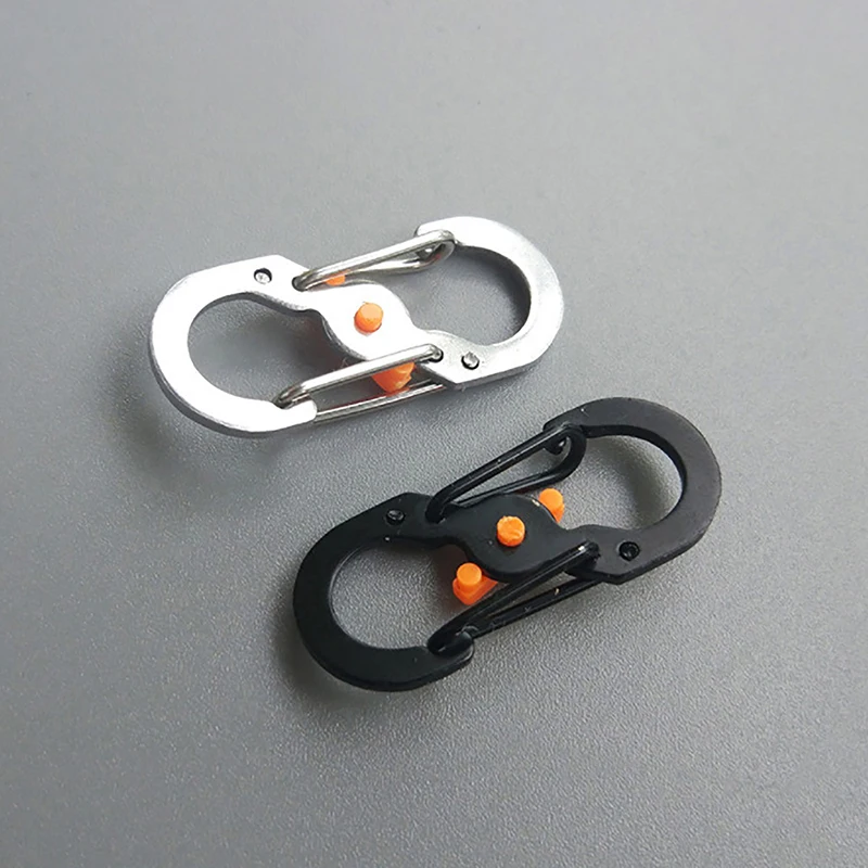 5Pcs Outdoor Camping Carabiner 8 Shaped S Buckle with Lock Mini Keychain Hook Anti-Theft Backpack Buckle Key-Lock Tool