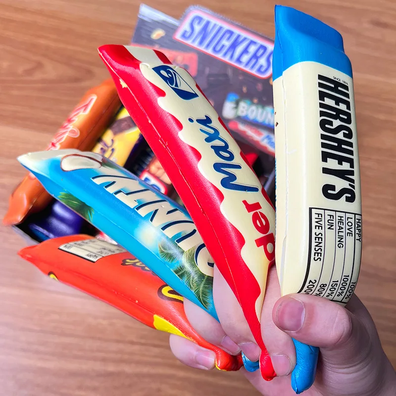 Squeezable Simulated Chocolate Candy Toy with Slow Rebound Creative Design Soft Candy Texture Stress Relief Toy