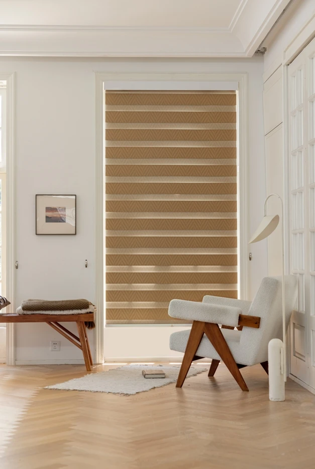 ZSTARR 2 Years Warranty Day Night Smart Automated Blackout Double Layer Fabric Window Blinds Shades  Zebra Blinds for House