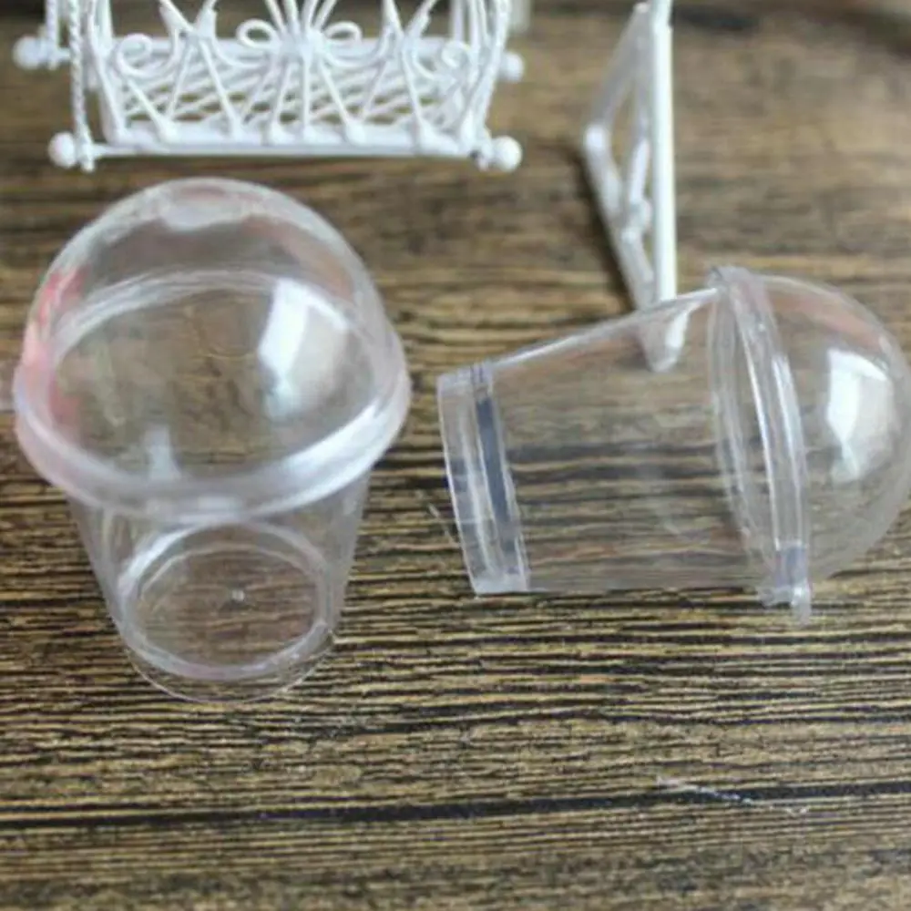 10pcs Macaron Plastic DIY Craft Baking Cover Lid Ice Cream Cups Miniature Frappuccino Cup Cake Decorating