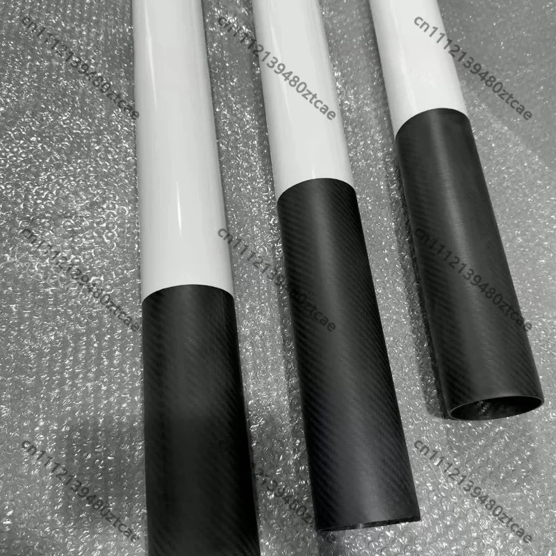 Carbon Fiber Tube T800 Carbon Fiber Cloth Diagonal Layup Process White Appearance For RC Model UAV Accessory