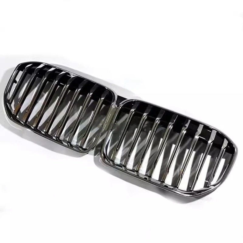 Black Grille Chrome Silver Radiator Grill for BMW 7 Series G12 19-23 Modified New Style Bumper Net Car Accessories