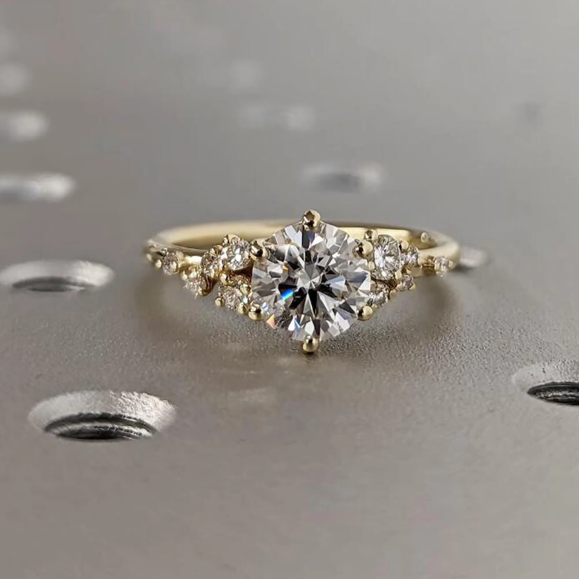 

Женские кольца из муассанита с покрытием 14 карат 1-3 карата, блестящее роскошное свадебное кольцо с бриллиантами, ювелирные изделия из стерлингового серебра 925 пробы, сертификат GRA