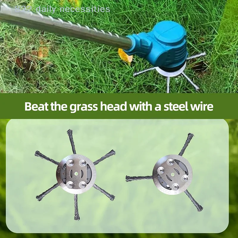 convenientSteel Wire Grass Trimmer Head, 2025 New String Trimmer Replacement Head, Wire Weed Trimmer Head Weed Remover Tool