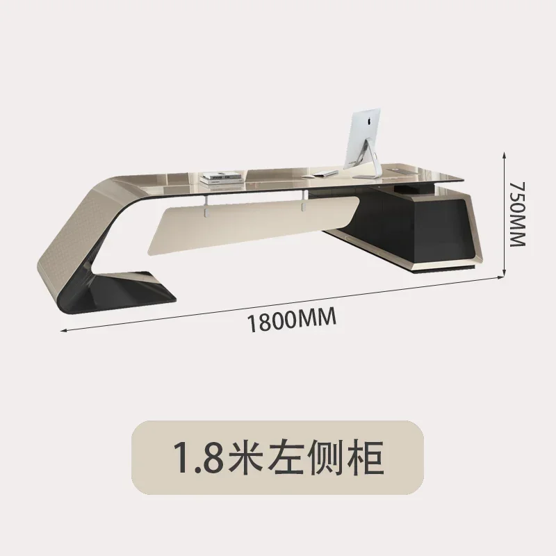 

smt1 Italian light luxury boss desk, president's office desk and chairs, modern and simple, supervisor's desk