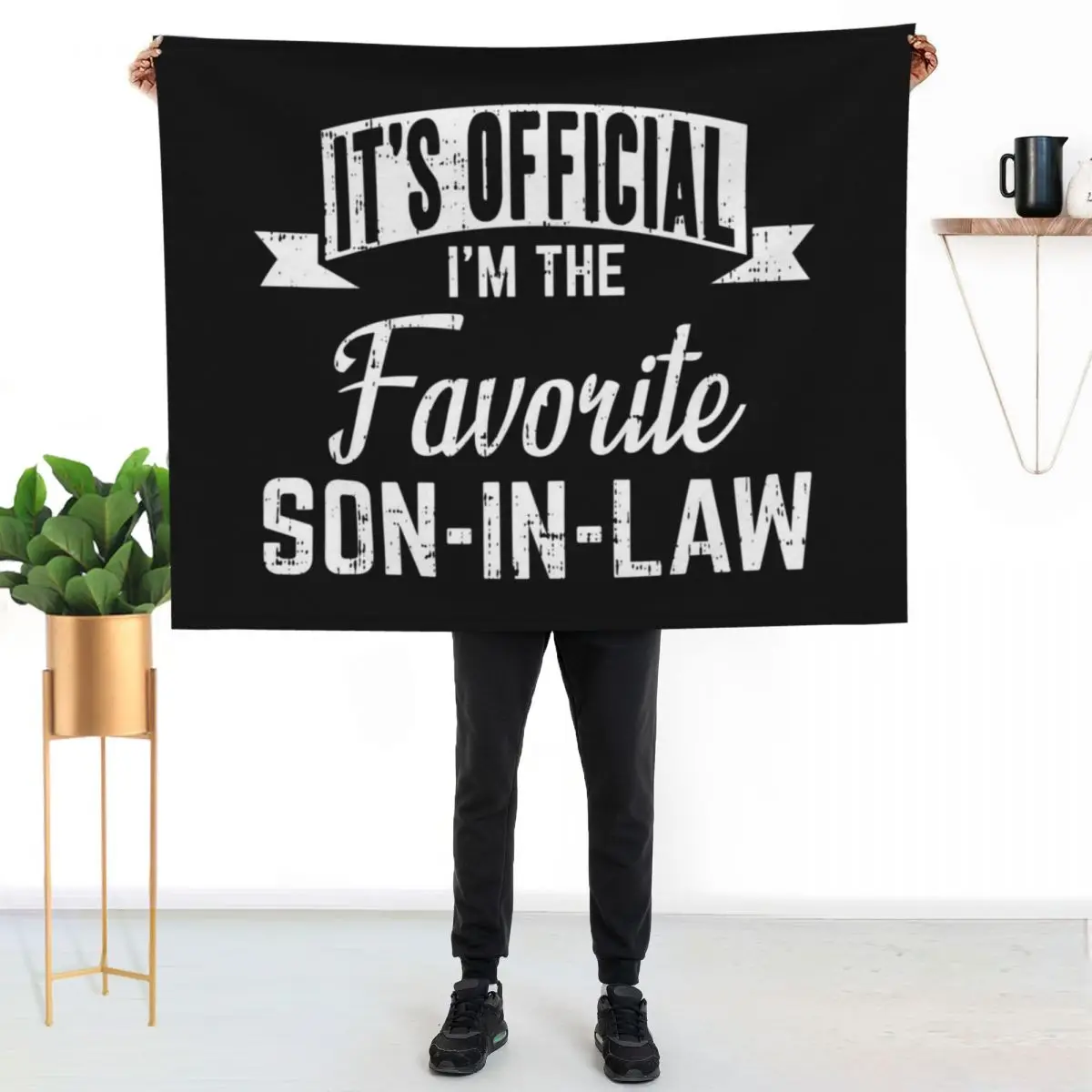 It's Official I'm The Favorite Son in Law Throw Blanket warm for winter Travel Sofas Quilt Decorative Beds Large Blankets