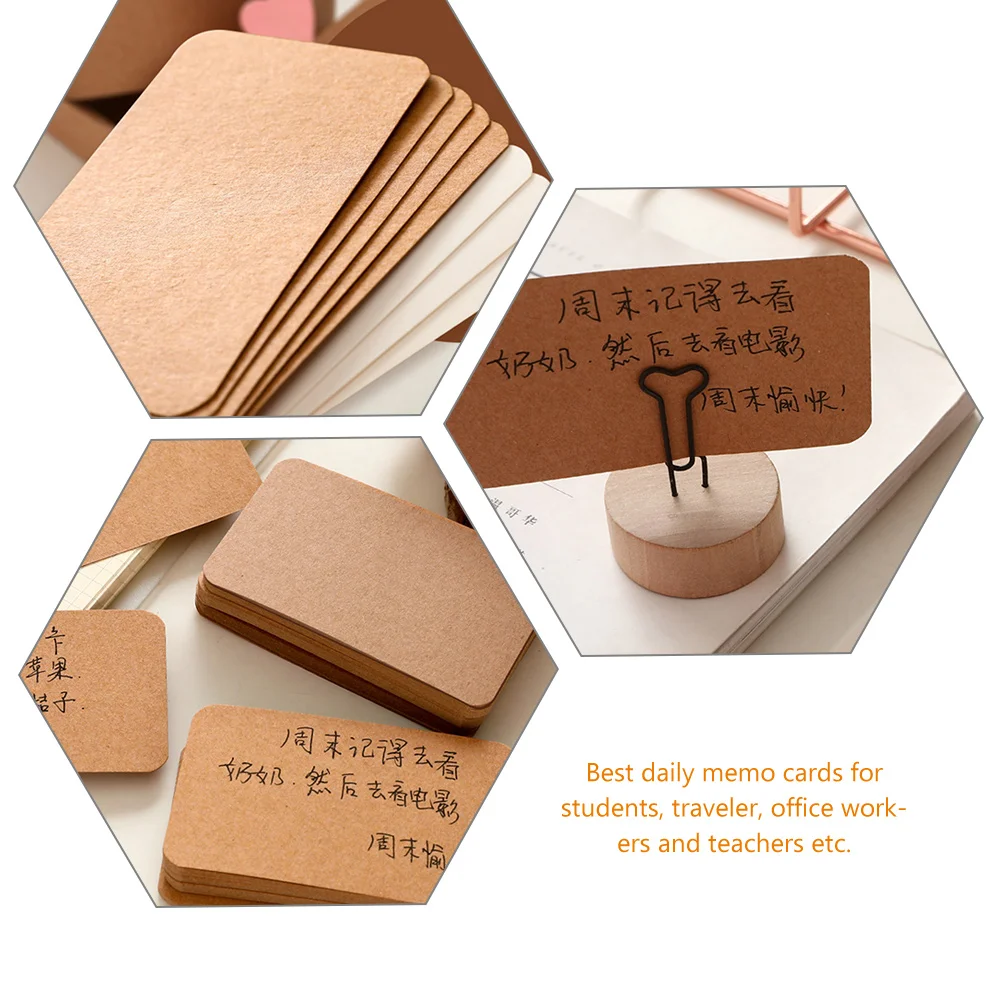 300 Pcs Kraft Cardboard Note Cards Blank Flash to Write on Small Index Paper Office