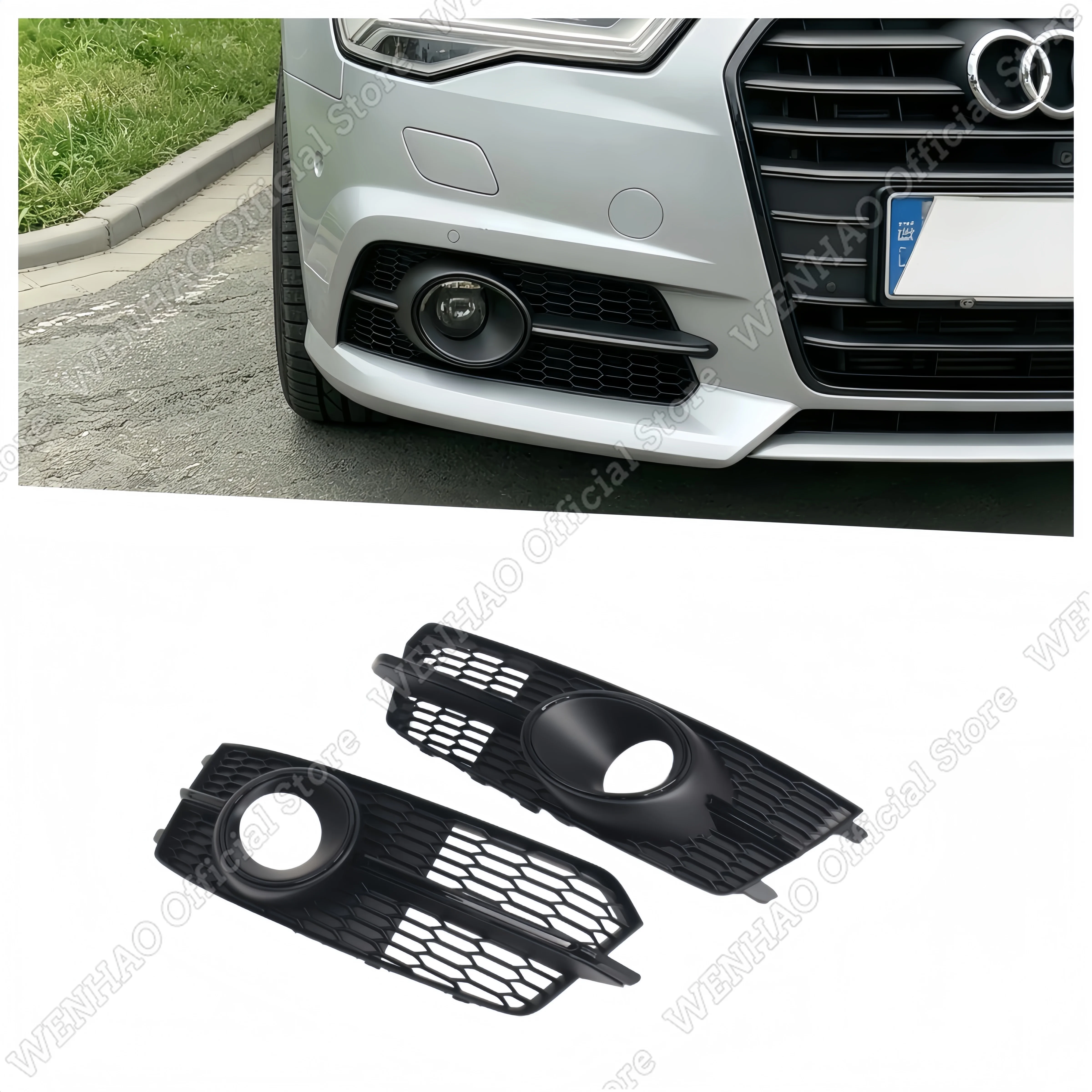 pair-gloss-black-car-bumper-fog-light-cover-grille-for-audi-a6-c7-s-line-2016-2018-tuning-honeycomb-mesh-grilles-body-kits