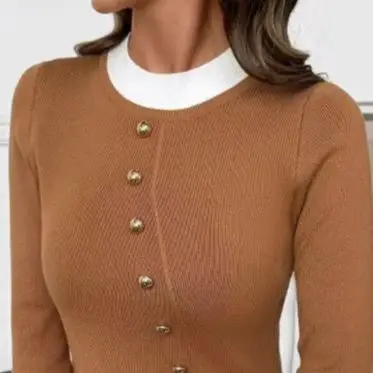 

Женский свитер, темперамент, для поездок на работу, осень/зима 2022, повседневная одежда, новый повседневный модный женский свитер с круглым вырезом