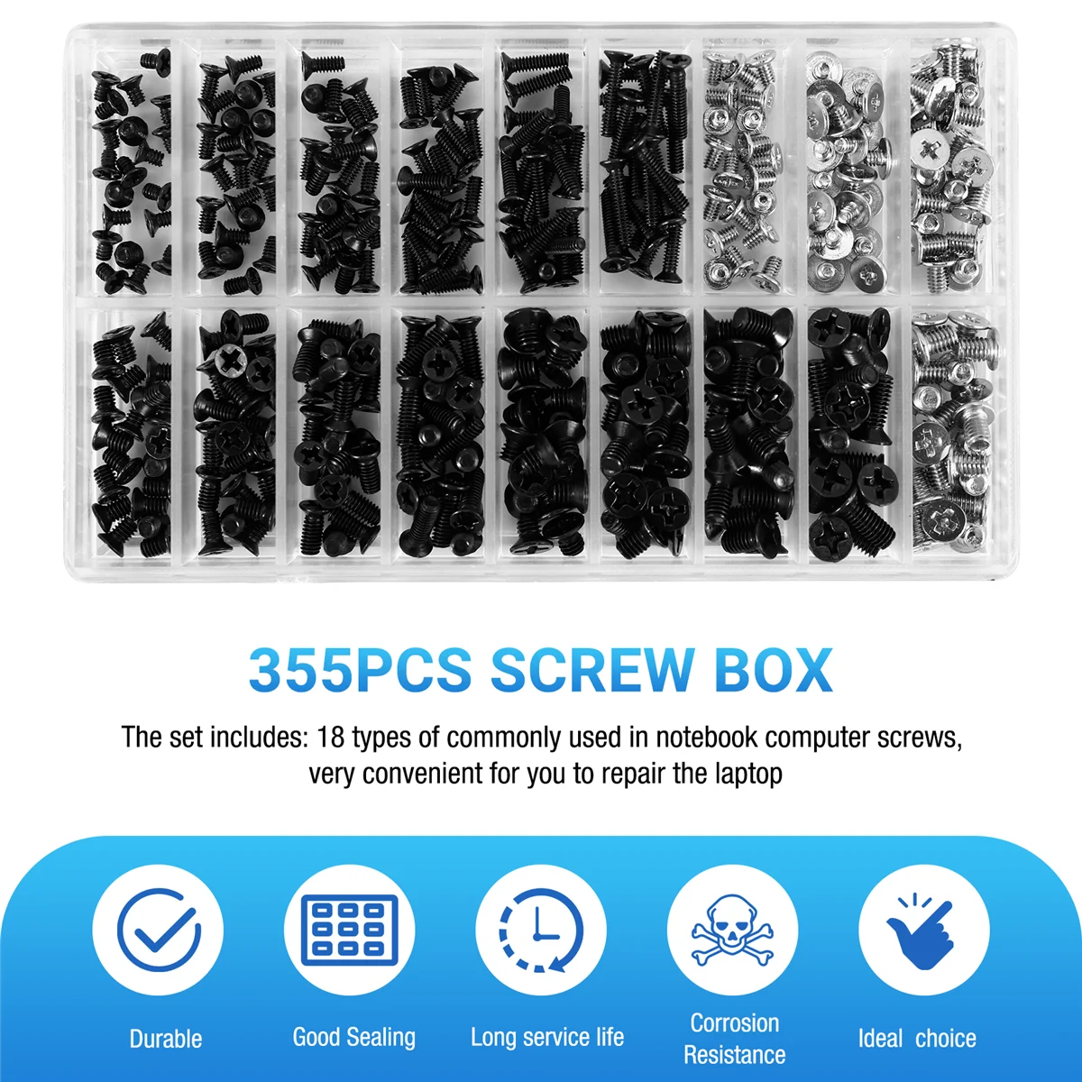 ABJG-355Pcs PC مسامير مجموعة متنوعة M2 M3 M2.5 مسامير الكمبيوتر HDD M.2 SSD مسامير لأجهزة الكمبيوتر المحمول العالمية