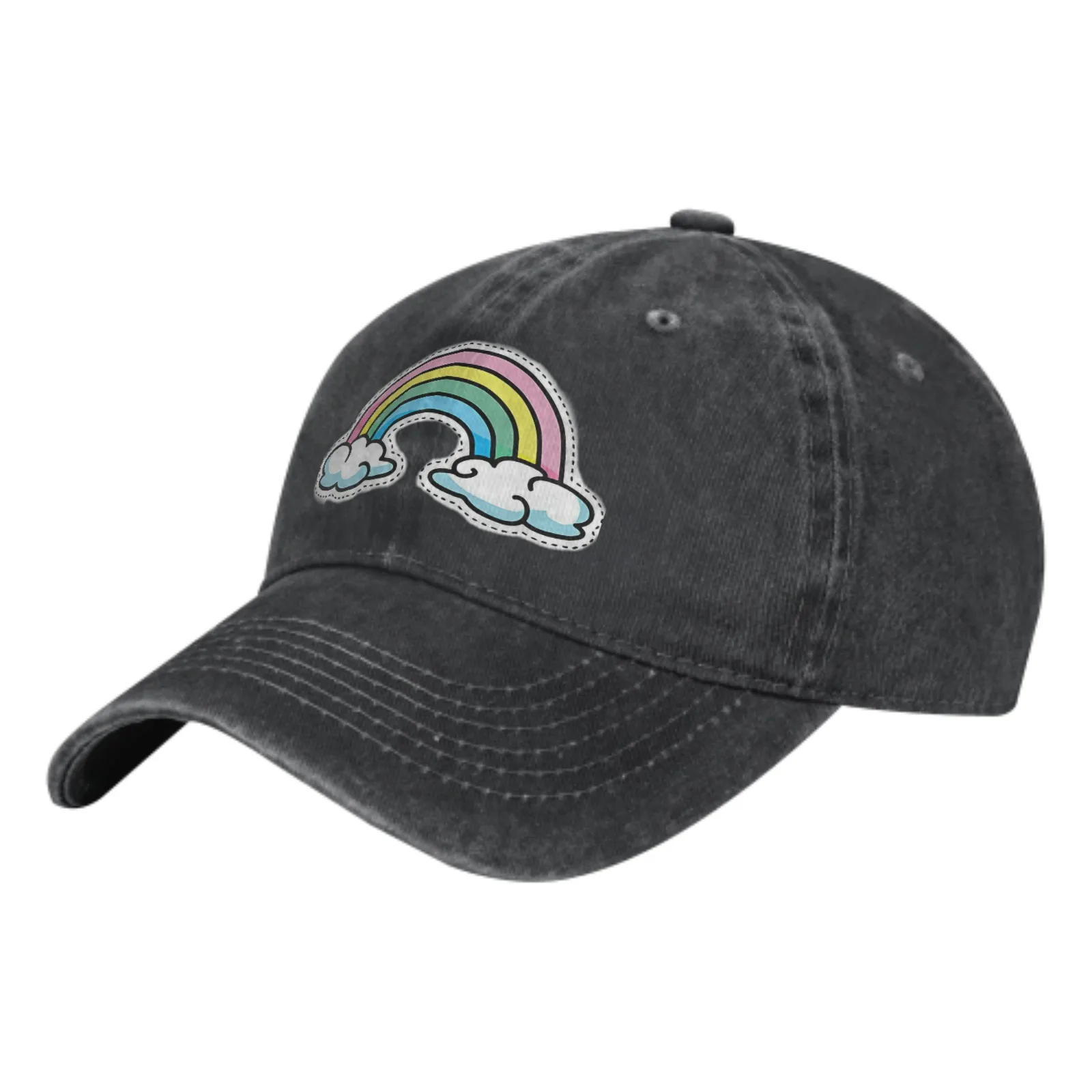 

Rainbow Casquette Hat Dad Trucker Flat Bill Baseball Cap for Men Women Vintage Adjustable