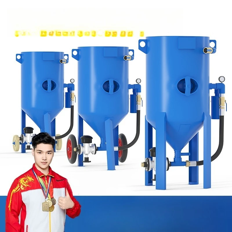 Open sandblasting machine Small rust removal machine Industrial refurbishment Paint removal water sandblasting tank High pressur