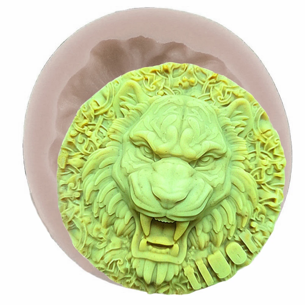 Tiger Head Silicone Mold Sugarcraft Chocolate Cake Baking Decor Mould DIY Aromatherapy Candle Plaster Tools Soap Polymer Clay