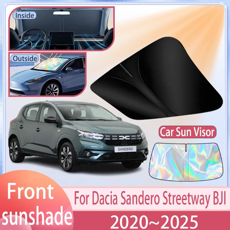 

Car Front Windshield Sunshade For Dacia Sandero Streetway BJI 2020~2025 Windshield Sunshade Cover Anti UV Protection Accessories