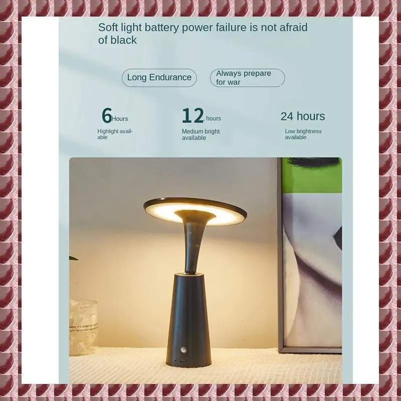 

A95G Table Lamp Simple Restaurant Bar Decor Ambient Light Touch USB Rechargeable Desk Lamp Night Light Black Durable