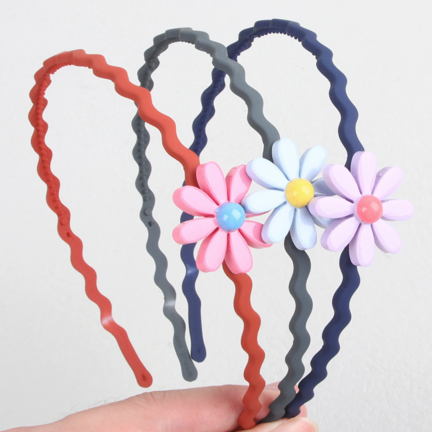 Cute Girls Flower Headband Plastic Teeth Matte Hairbands Floral Headbands Kids Children Hair Accessories Wave Hairband Headwear