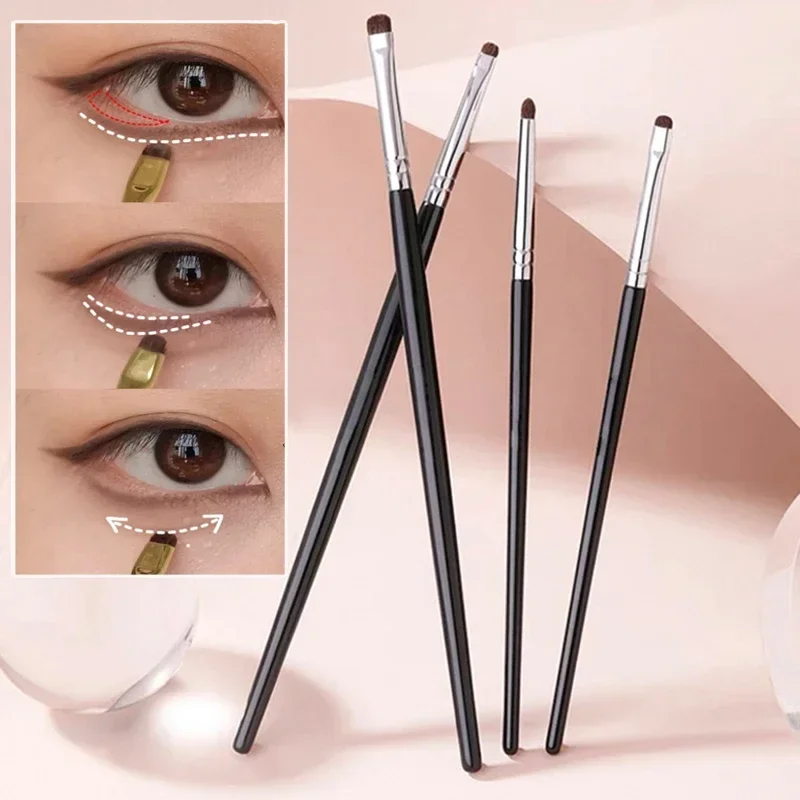 Brochas de maquillaje de ojos planos profesionales, 1/4 piezas, delineador de cejas en ángulo, brocha de contorno, corrector, sombra de ojos, herramientas cosméticas