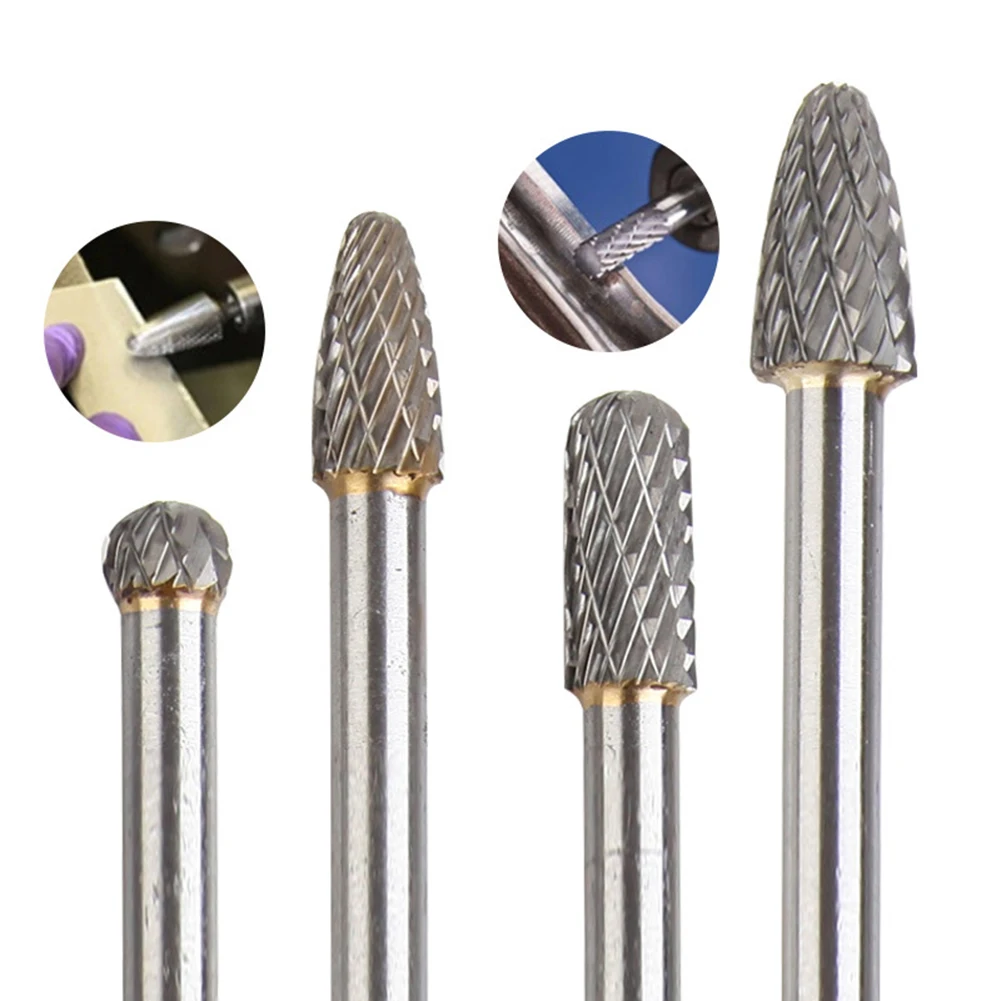 4Pcs/Set 150mm Burrs Aluminum Cylinder Head Porting Tungsten Carbide Porting Polishing Tool 6mm Shank Electric/pneumatic Tools