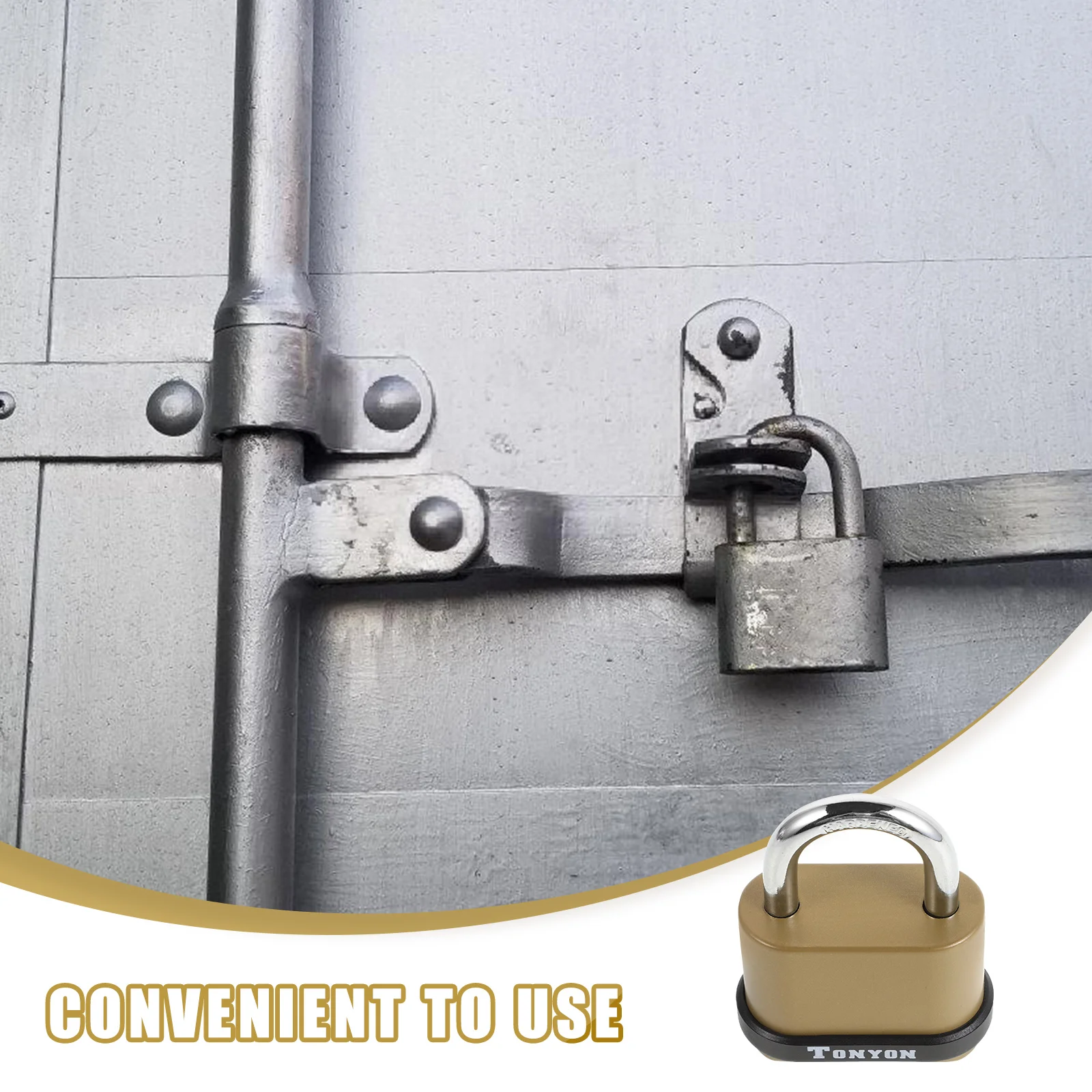 

Password Combination Lock 4 Wheel Zinc Alloy Yellow Short Shackle Padlock for Dorms Outdoor Security Door Hardware Portable