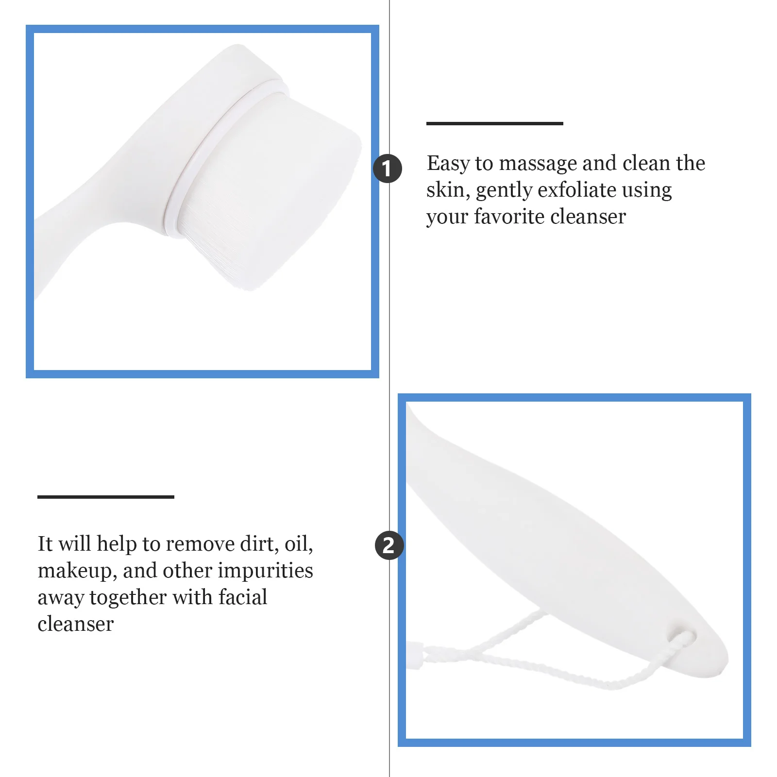 Plastic Face Brush Tool Handheld Manual Facial Cleanser for Refreshed and Facial Cleansing Brush Face Washing Cleaner