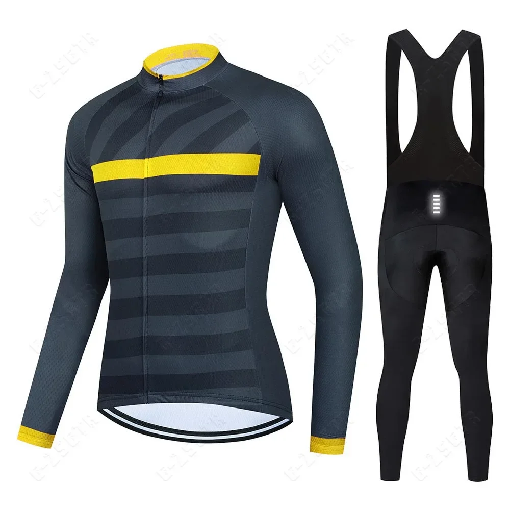 Summer and Autumn Sweating Long Sleeve Unisex Simple Striped Cycling Suit