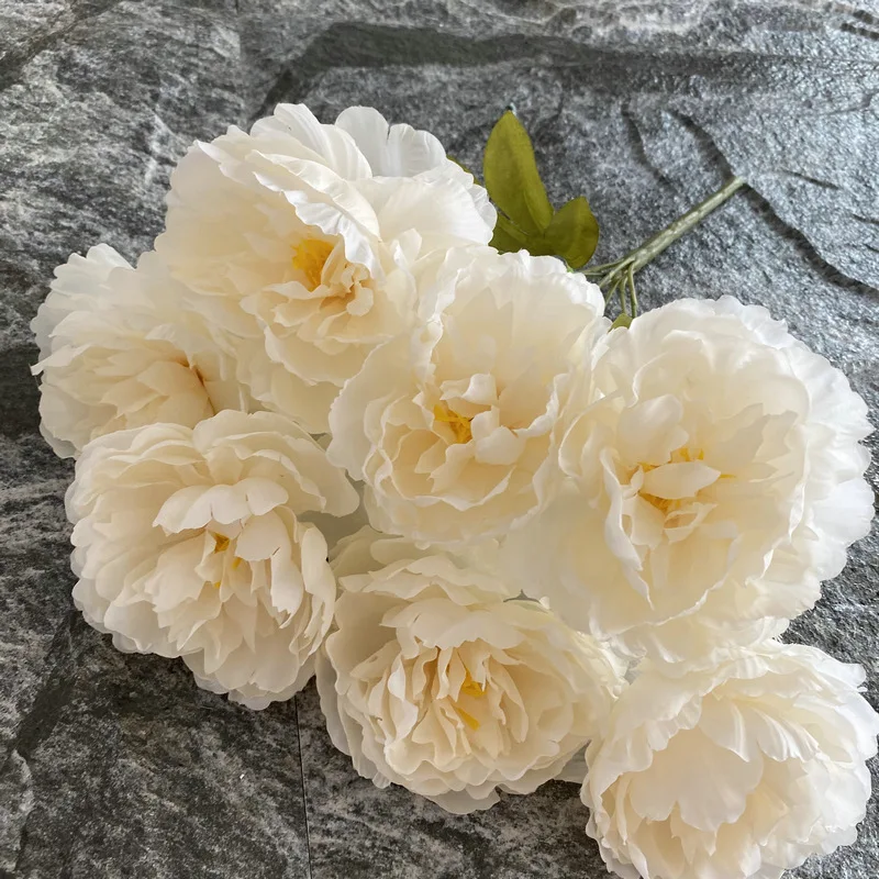 Kunstbloemen Pioenroos Vintage7-Head Zijden Bloemen voor Bruiloft Bureau Kamer Feestboeket Nep Bloemstukken Home Decor - afbeelding 1